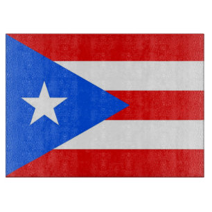 Tabla De Cortar Tablero de vidrio con bandera de Puerto Rico, Esta