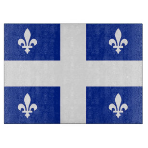 Tabla De Cortar Tablero de vidrio con bandera de Quebec