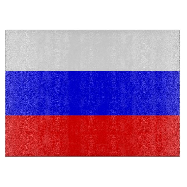 Tabla De Cortar Tablero de vidrio con bandera de Rusia (Anverso)