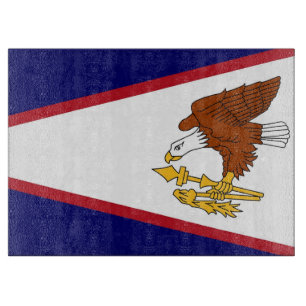 Tabla De Cortar Tablero de vidrio con bandera de Samoa Americana