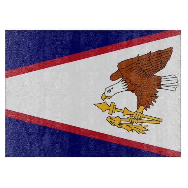 Tabla De Cortar Tablero de vidrio con bandera de Samoa Americana (Anverso)