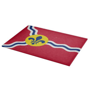 Tabla De Cortar Tablero de vidrio con bandera de San Luis. EE.UU.