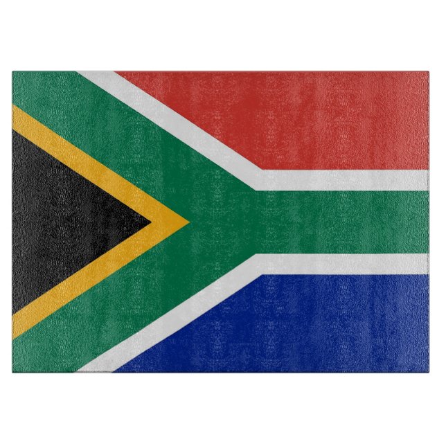 Tabla De Cortar Tablero de vidrio con bandera de Sudáfrica (Anverso)