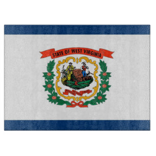 Tabla De Cortar Tablero de vidrio con bandera de Virginia Occident