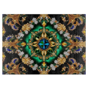 Tabla De Cortar Tablero de vidrio con colores brasileños