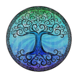 Tabla De Cortar Tablero del corte del vidrio - 'árbol céltico de