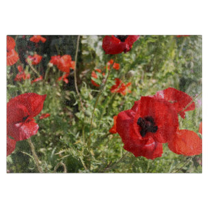 Tabla De Cortar Tablero del corte del vidrio de las amapolas