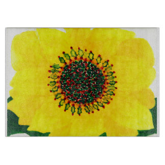 Tabla De Cortar Tablero del corte del vidrio del girasol del día