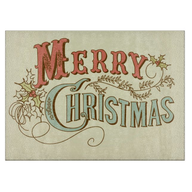 Tabla De Cortar Tablero del corte del vidrio/Felices Navidad (Anverso)