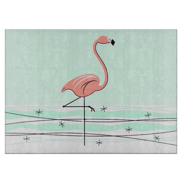 Tabla De Cortar Tablero Flamingo Aqua (Anverso)
