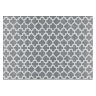 Tabla De Cortar Tablero gris del corte del vidrio de Quatrefoil