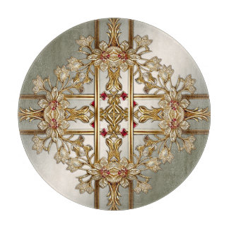 Tabla De Cortar Tablero Ornate de Oro para Cortar Florales