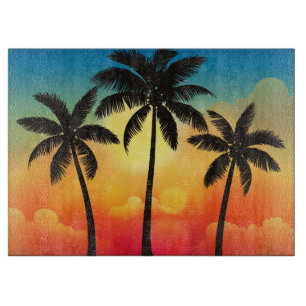 Tabla De Cortar Tablero para cortar palmeras y atardeceres