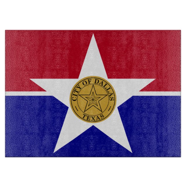 Tabla De Cortar Tablero patriótico con bandera de Dallas (Anverso)