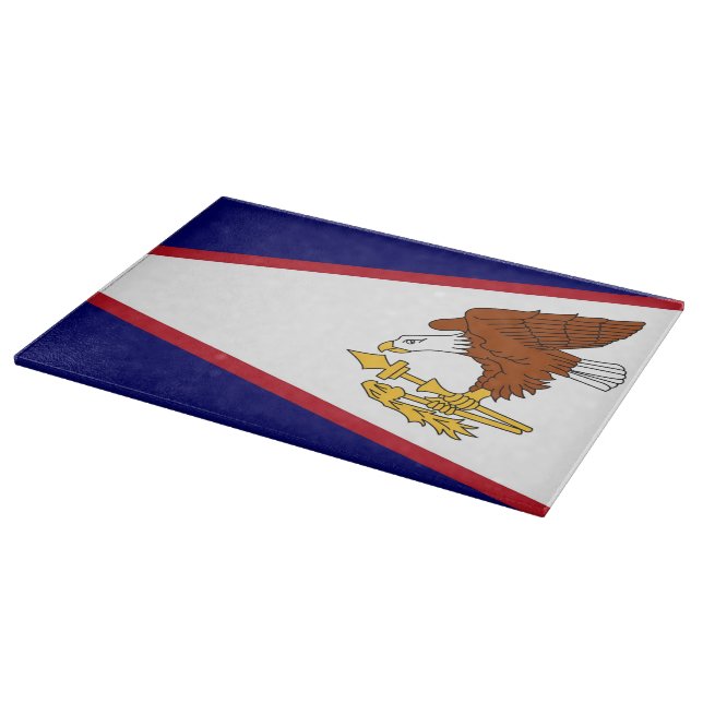 Tabla De Cortar Tablero patriótico con bandera de Samoa Americana (Borde)