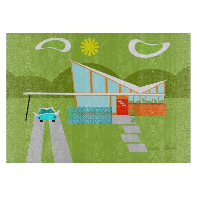 Tabla De Cortar Tablero retro del corte del vidrio de la casa del (Anverso)