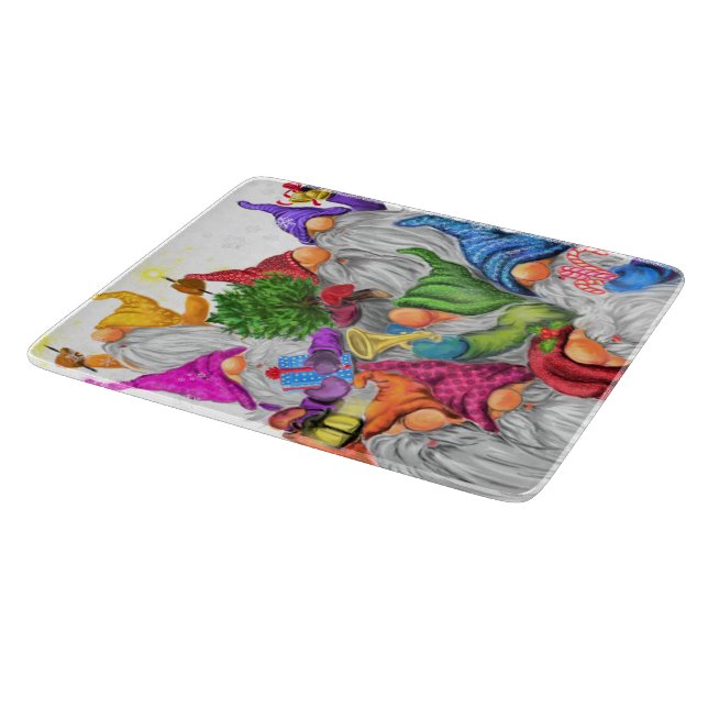 Tabla De Cortar Tablón de corte de Gnomos de Navidad (Borde)