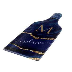 Tabla De Cortar Tablón de corte de oro azul regalo tu nombre y let