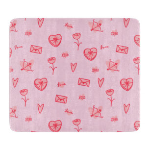 Tabla De Cortar Tablón de corte de vidrio Love Notes & Sweet Treat