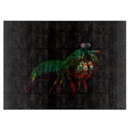 Tabla De Cortar Tablón de corte de vidrio negro 4 Luxe con camarón