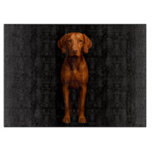Tablón de corte de vidrio negro 4 Luxe con perro á