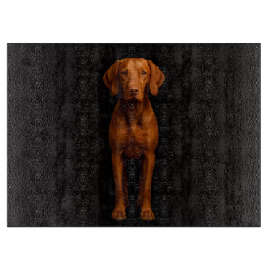 Tabla De Cortar Tablón de corte de vidrio negro 4 Luxe con perro á