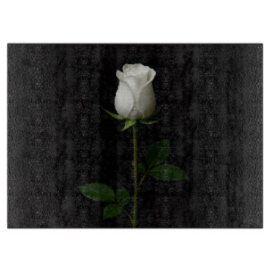 Tabla De Cortar Tablón de corte de vidrio negro 4 Luxe Rosa Blanca
