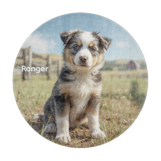 Tabla De Cortar Tablón de vidrio personalizado para perro ganadero