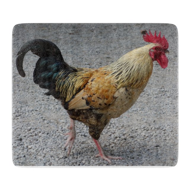 Tabla De Cortar Tajadera de cristal del gallo (Anverso)