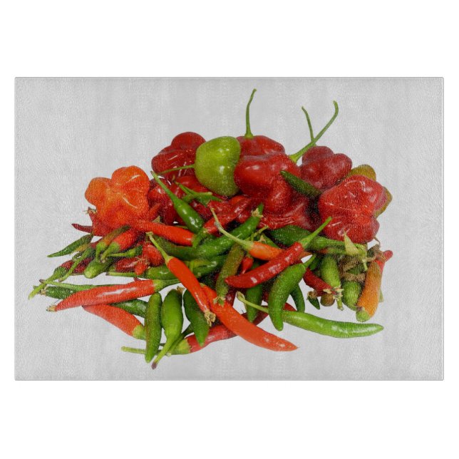Tabla De Cortar Tajadera recientemente escogida de los chiles (Anverso)