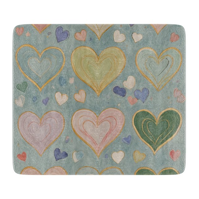 Tabla De Cortar Tapiz del corazón Pastel (Anverso)