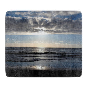 Tabla De Cortar Tarde en la playa
