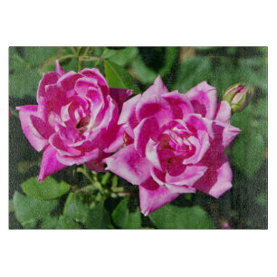 Tabla De Cortar Tarjeta de corte de dos rosas rosadas
