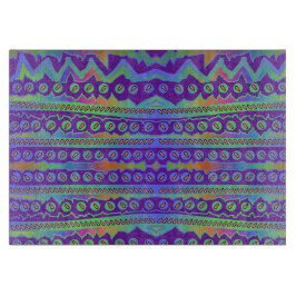 Tabla De Cortar Tarjeta de corte geométrico morado azul