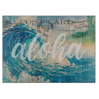 Tarjeta postal vintage de la ola hawaiana
