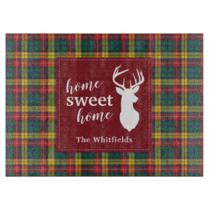 Tabla De Cortar Tartan de Navidad personalizado Clan Buchanan Cuad