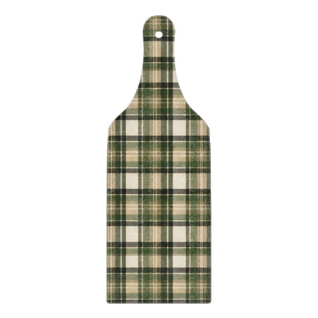 Tabla De Cortar Tartan Plaid Verde Bosque (Anverso)