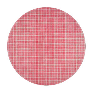 Tabla De Cortar Tartán retro de plante rojo: patrón sin costura.