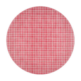 Tabla De Cortar Tartán retro de plante rojo: patrón sin costura.