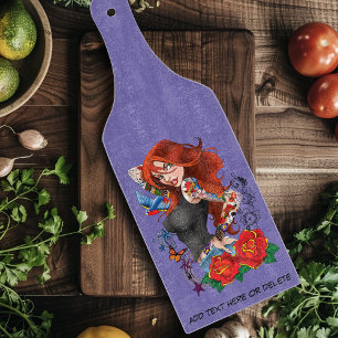 Tabla De Cortar Tattoos de la mujer de Redhead