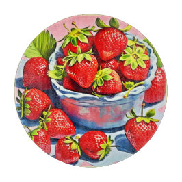 Tabla De Cortar Tazón de fresa fresca