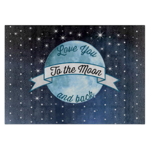 Tabla De Cortar Te amo al patrón de las estrellas de la luna y la