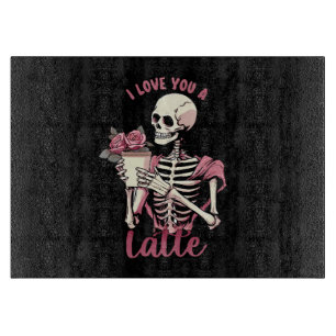 Tabla De Cortar Te amo un esqueleto del día de San Valentín