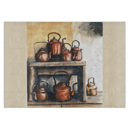 Tabla De Cortar Tea Kettle Watercolor Art