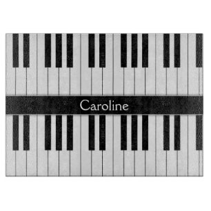 Tabla De Cortar Teclado blanco negro