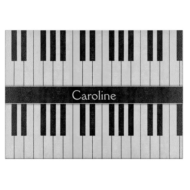 Tabla De Cortar Teclado blanco negro (Anverso)