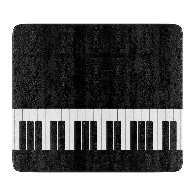 Tabla De Cortar Teclado pianista de teclado negro y blanco (Anverso)