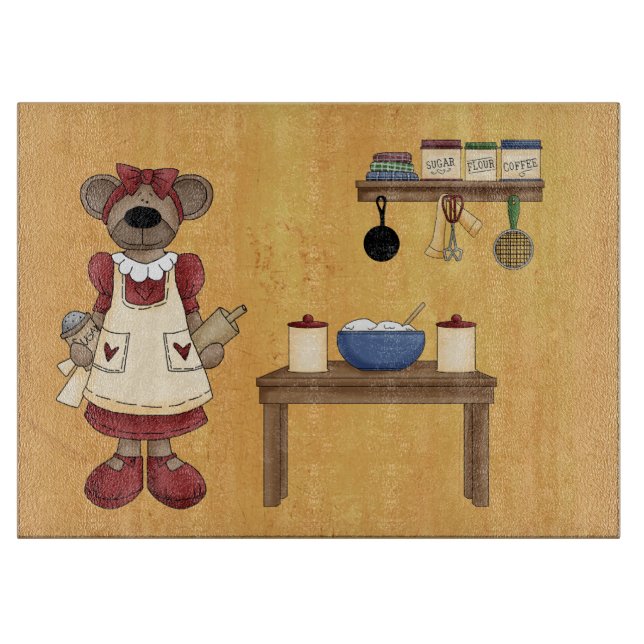 Tabla De Cortar Teddy Bear Chef Cutting Board (Anverso)