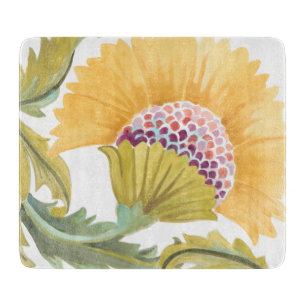 Tabla De Cortar Tejas florales de la abadía - amarillo