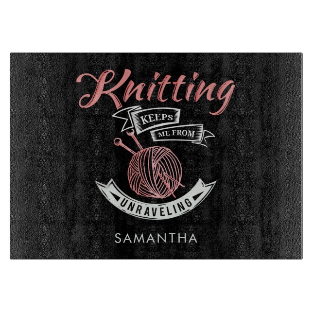 Tabla De Cortar Tejer Me Impide Desmoronarme Personalizado (Anverso)